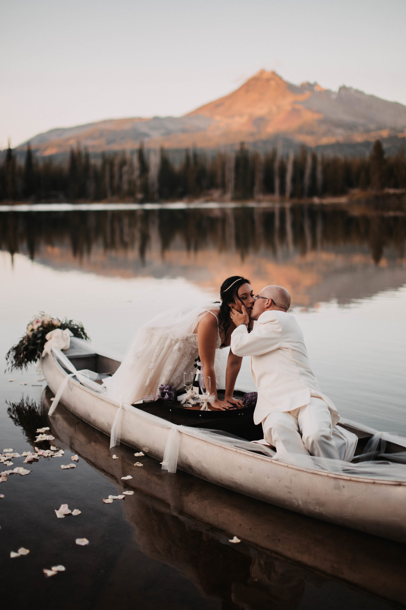 Zotti and Ky's boho cascade lake wedding